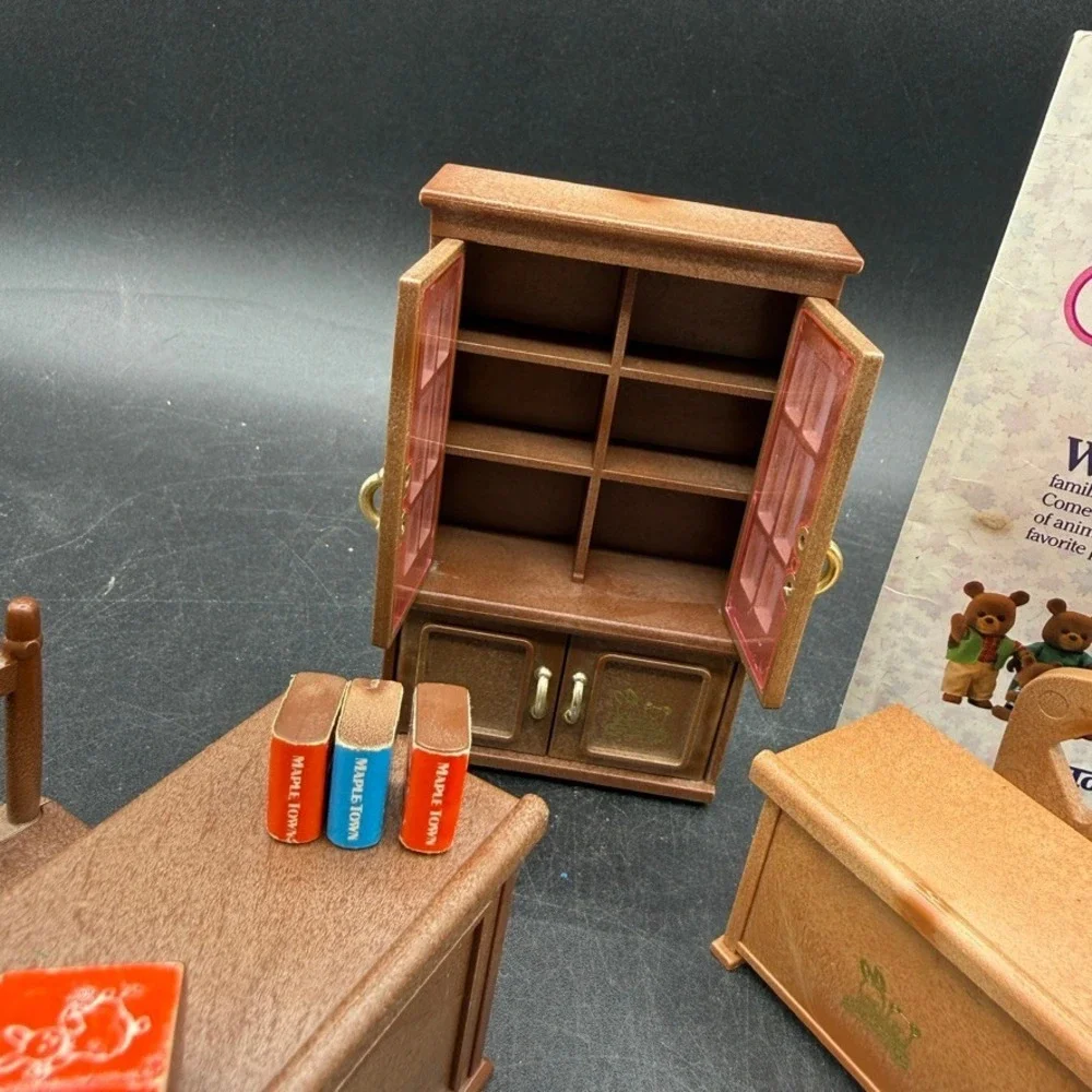 Vintage Tonka Maple Town School Furniture Set Brown Plastic Cottagecore